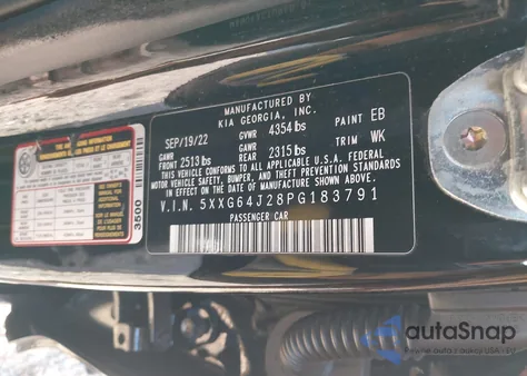 2023 Kia K5 Gt-Line z USA, uszkodzony, nr VIN 5XXG64J28PG183791